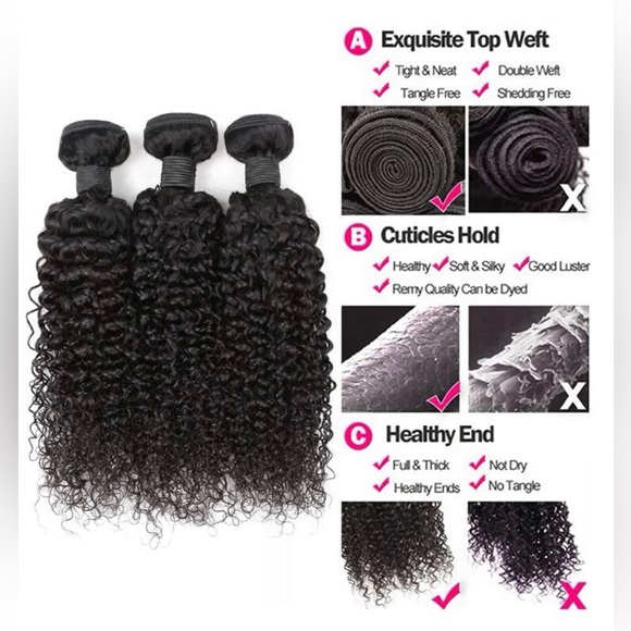 3pcs Curly Human Hair Weave Bundles & 1pc 4*1 Lace Front
Human Hair Closure - Picture 4 of 6